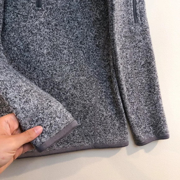 Patagonia Grey Tight Knit Quarter Zip Outdoor Polyester Pullover Jacket XS - Picture 4 of 9